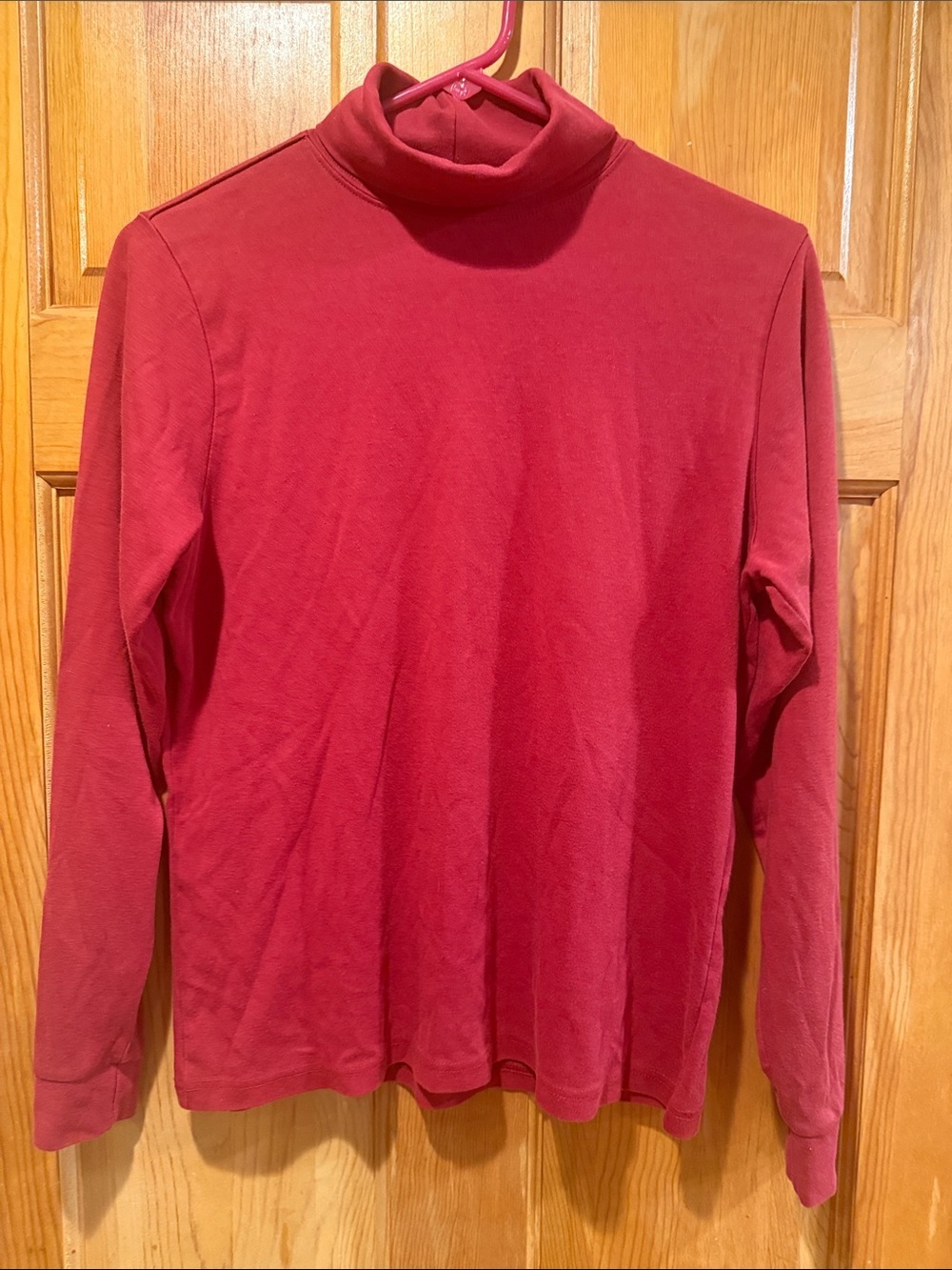 L.L.Bean red turtle neck size medium.